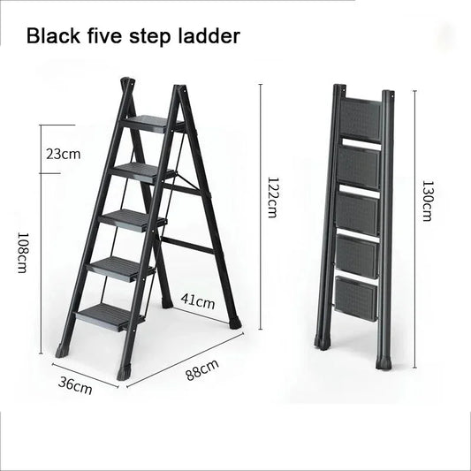 Purilite Select Folding Lightweight Step Ladder | Portable Kitchen Step Stool | Anti-Slip Pedal Ladder for Adults | Multi-Functional Closet Stool