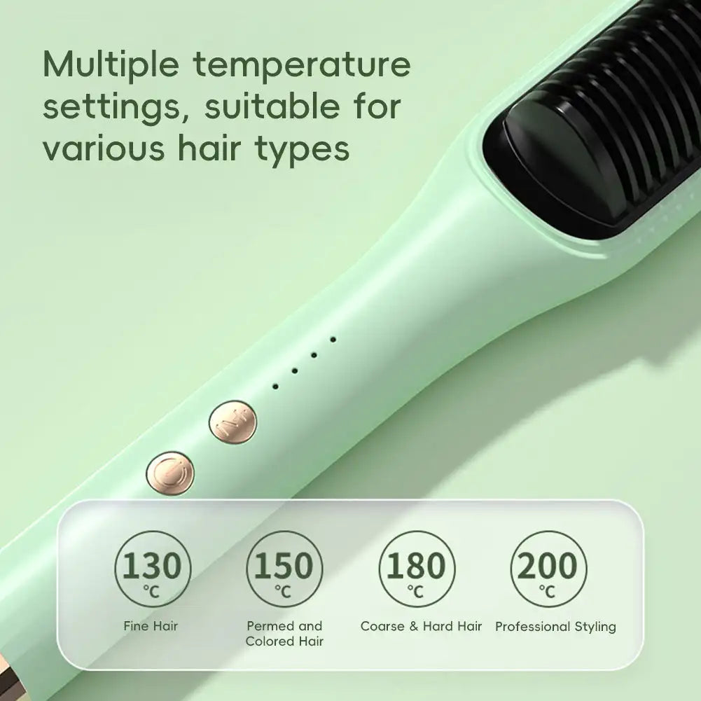 Purilite Select Electric Hot Comb Multifunctional Straight Hair Straightener Straightening Brush Comb Negative Ion Anti-Scalding Styling Tool