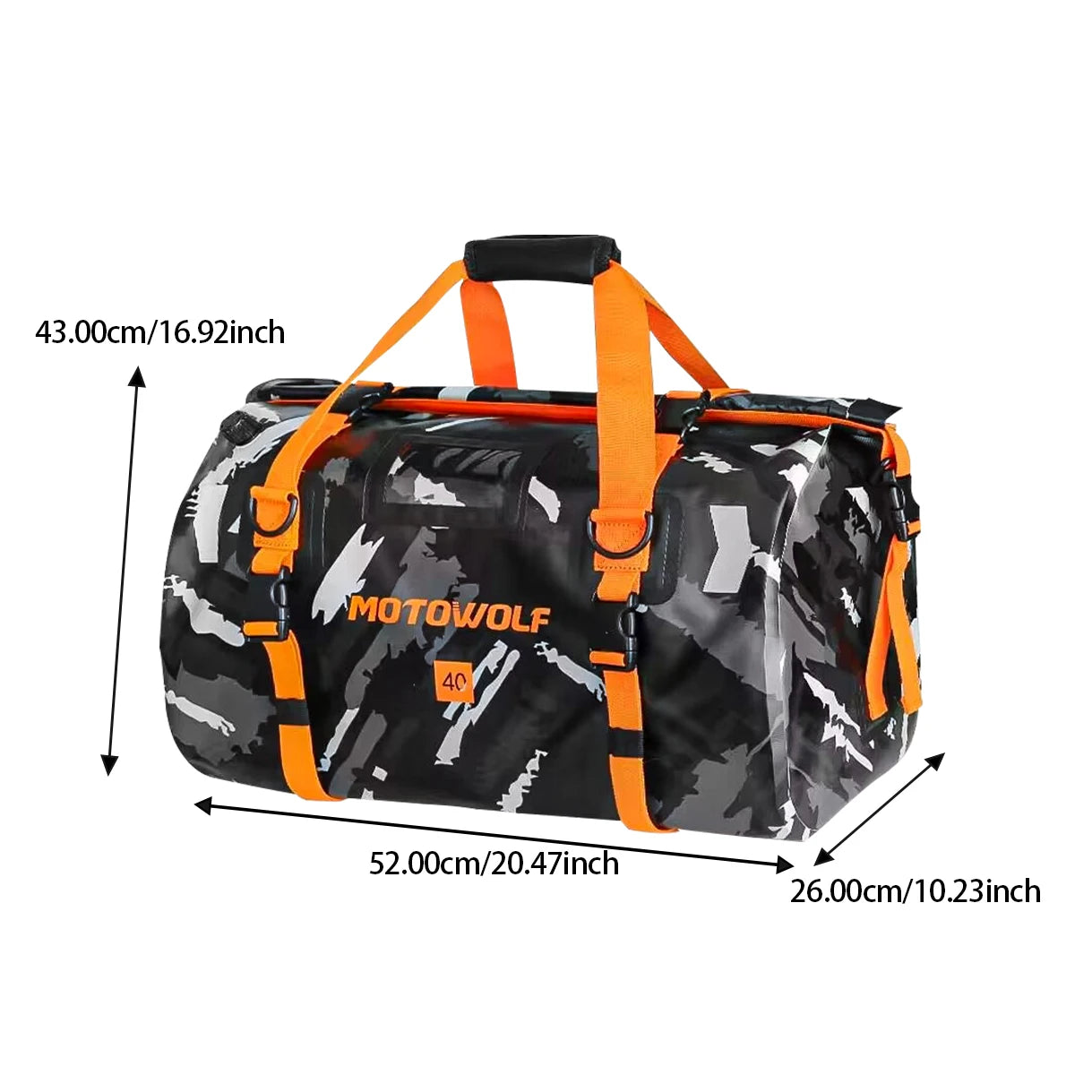Purilite Select | Universal Motorcycle Waterproof Tail Bag | Back Seat Luggage | 40L / 66L Travel Pack
