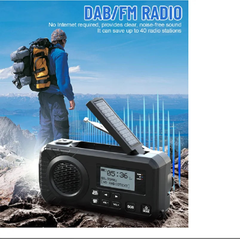 Purilite Select DAB+ Portable Hand Crank Solar Emergency Radio with Bluetooth