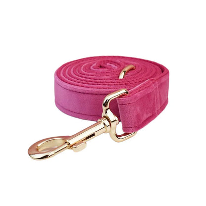Purilite Select Rose Red Velvet Dog Collar & Leash Set