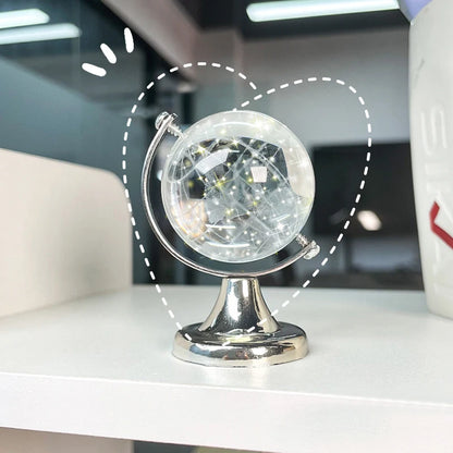 Purilite Select Crystal Globe Ornament | Transparent Glass Earth Ball | Mini World Decor | Educational Display Gift