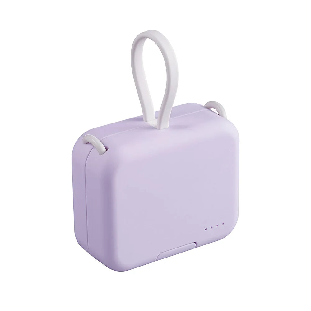 Purilite Select 4000mAh Mini Portable Power Bank with Built-in Cables Compact Fast Charging External Battery