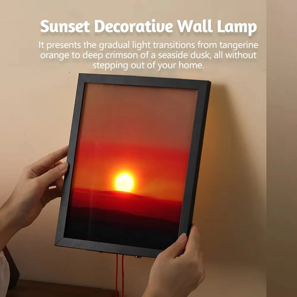 Purilite Select Dual Pull Rope Sunset Night Light | Rechargeable LED Wall Lamp with 3 Level Brightness | Adjustable Ambient Sunset Lamp  | Set of 2