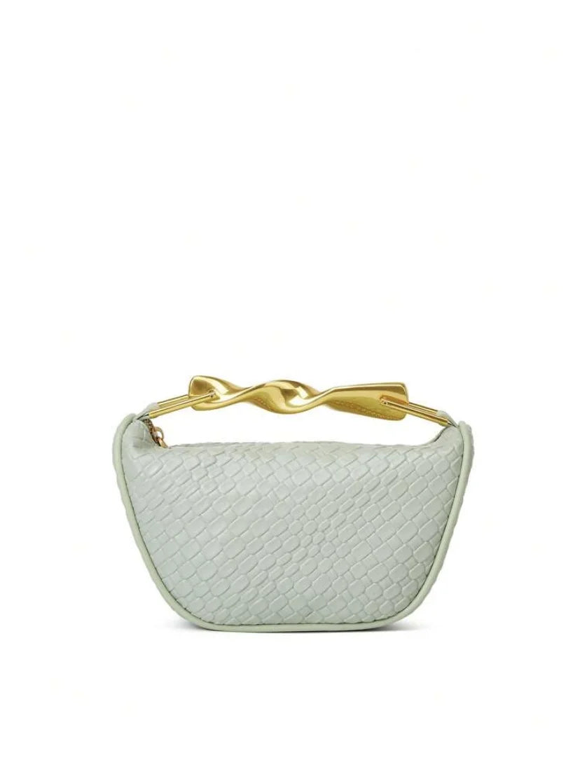 Purilite Select Summer Half-Moon Woven Straw Shoulder Bag