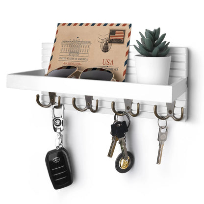 Purilite Select Wooden Key Holder with Mail Organizer