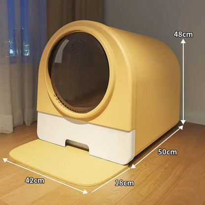Purilite Select Fully Enclosed Extra Large Drawer-Style Cat Litter Box with Splash-Proof Space Capsule Design