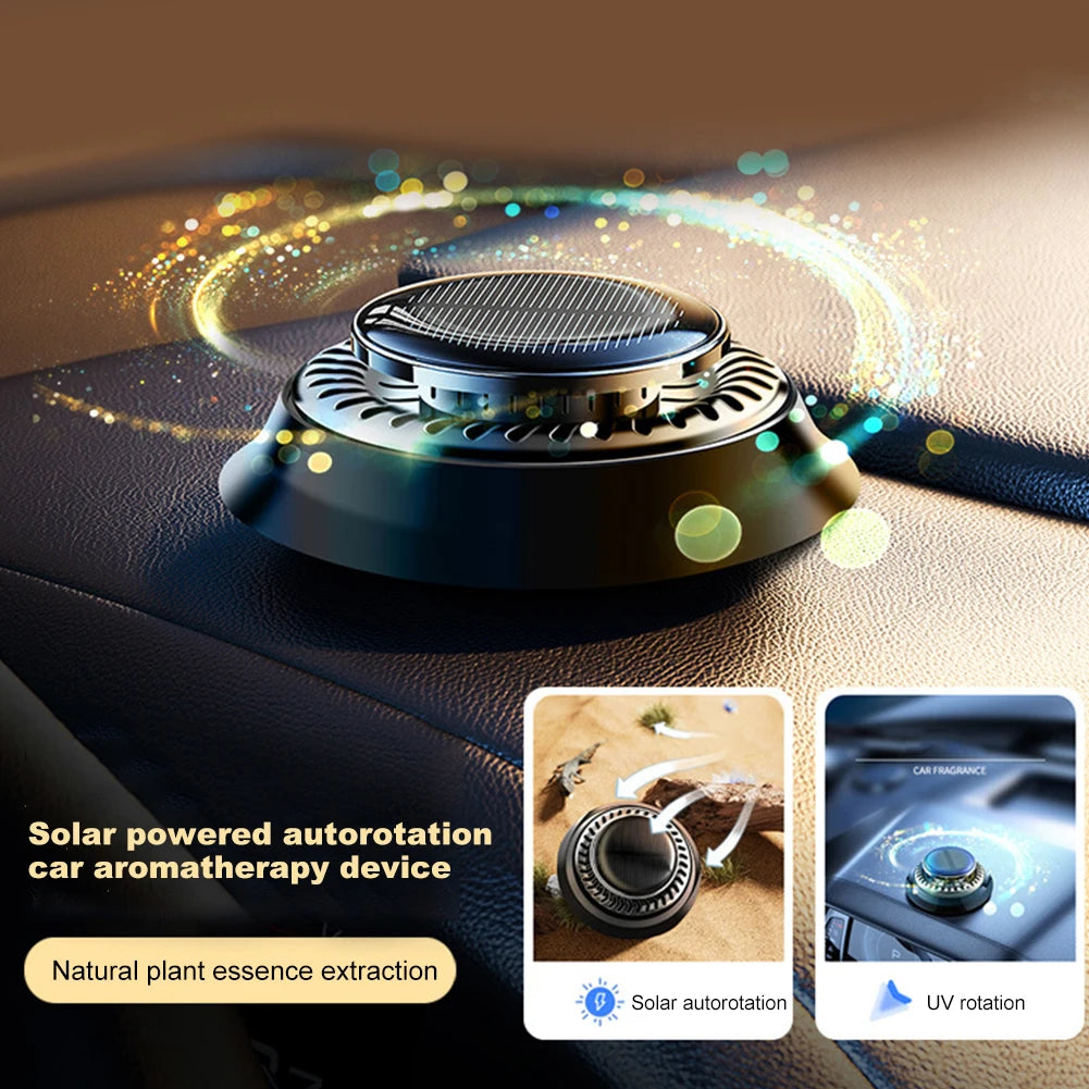 Purilite Select Solar-Powered Rotating Car Air Freshener – Long-Lasting Aromatherapy Diffuser with Essential Oils