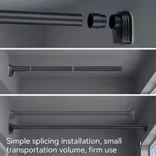 Purilite Select Telescopic Stainless Steel Shower Curtain Rod (Up to 2.7m)