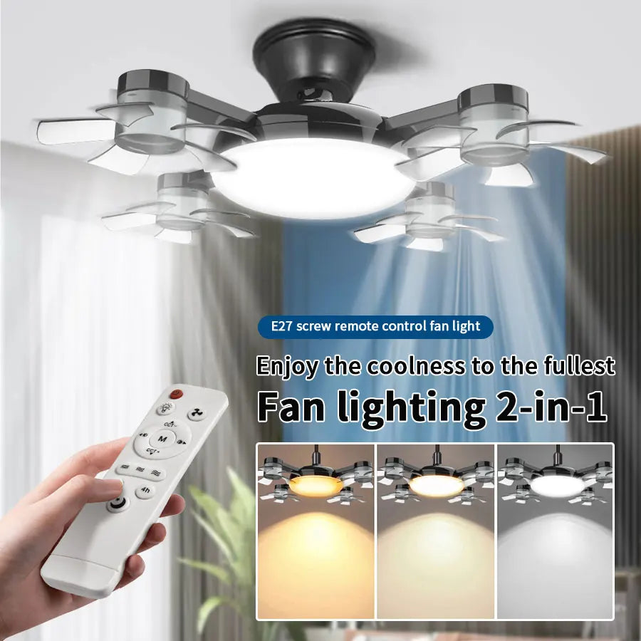 Purilite Select Intelligent Ceiling Fan Light | E27 Socket | High Power Airflow | Silent LED Fan Light for Kitchen & Restaurant