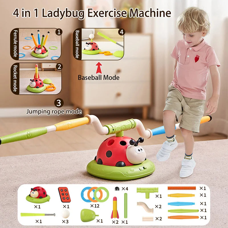 Purilite Select 4 Styles Ladybug Multifunction Jump Rocket Launcher Toy