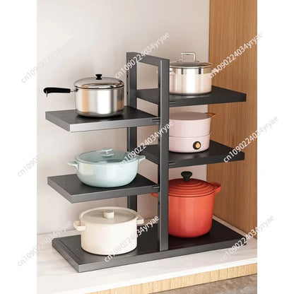 Purilite Select 8-Layer Adjustable Pot Organizer | Expandable Metal Storage Rack | Kitchen Cabinet & Lid Organizer