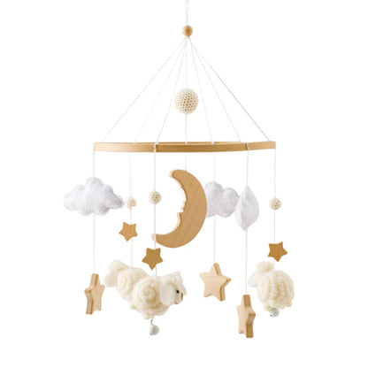 Purilite Select Wooden Baby Crib Mobile | Crochet Star Hanging Bed Bell | Nursery Rattle Decoration | Newborn Comfort Toy