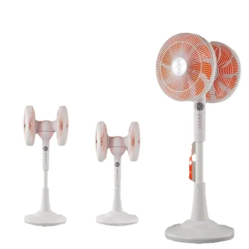 Purilite Select Double Head 360° Rotating Floor Fan | High Power Air Circulation | Remote Control Multi-Speed Cooling Fan