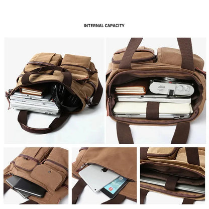 Purilite Select Vintage Canvas Messenger Bag for Men