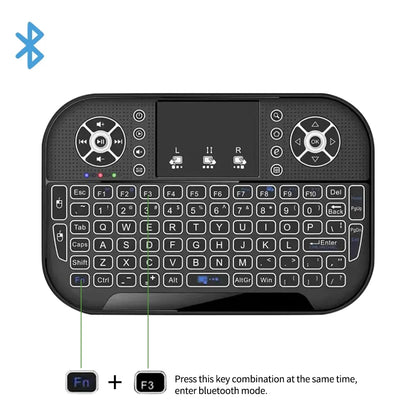 Purilite Select A8 Mini Bluetooth + 2.4G Dual-Mode Backlit Keyboard – Touchpad, Remote Control for Windows/Android TV