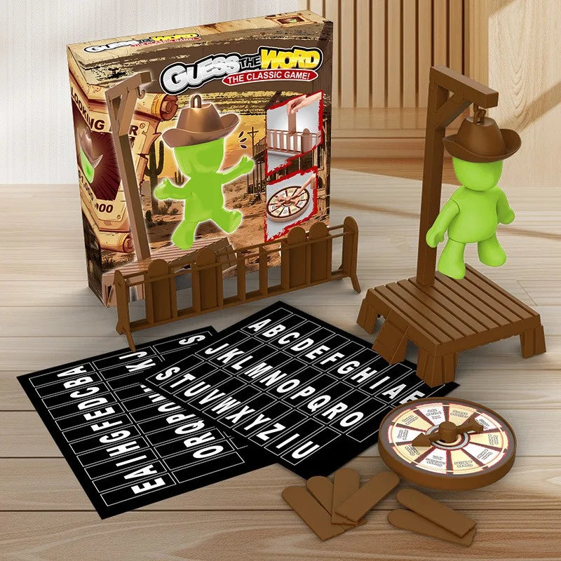 Purilite Select Magnetic Hangman Word Guessing Board Game – Cowboy Theme Travel Table Puzzle for Family Fun and Learning