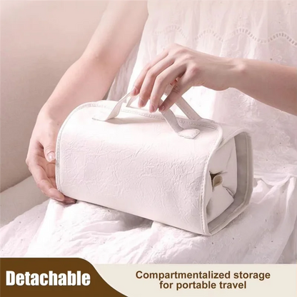 Purilite Select Travel Toiletry Bag | PU Leather Roll-Up Cosmetic Organizer | Hanging Makeup Bag with Detachable Compartments