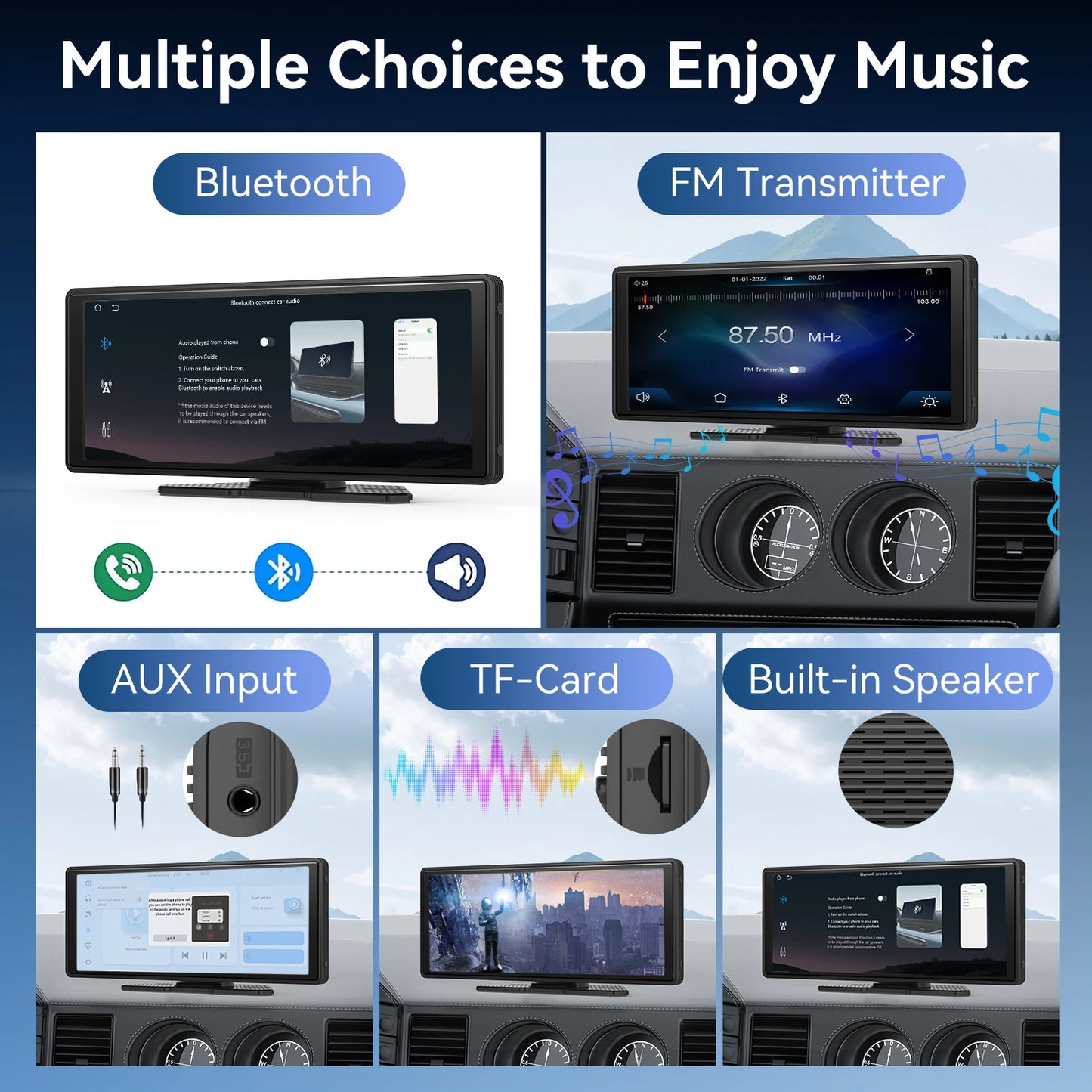 Purilite Select Wireless CarPlay & Android Auto Portable Touchscreen Car Screen