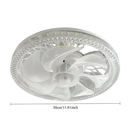 Purilite Select Modern Flush Mount Ceiling Fan with Light | Remote Control | Stepless Color Change | Low Profile Bedroom Fan Light