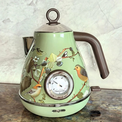 Purilite Select – 1.7L Retro Stainless Steel Electric Kettle with Thermometer