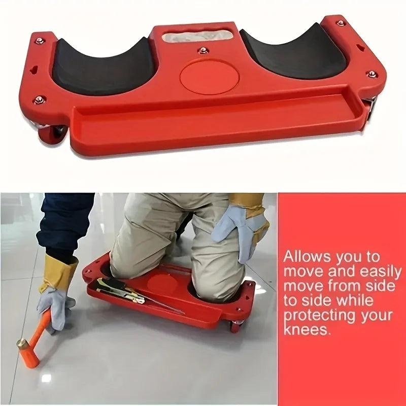 Purilite Select Rolling Knee Pad Platform | Wheeled Knee Support with Built-In Tool Tray | Heavy Duty Kneeling Cart for Workshop & Home