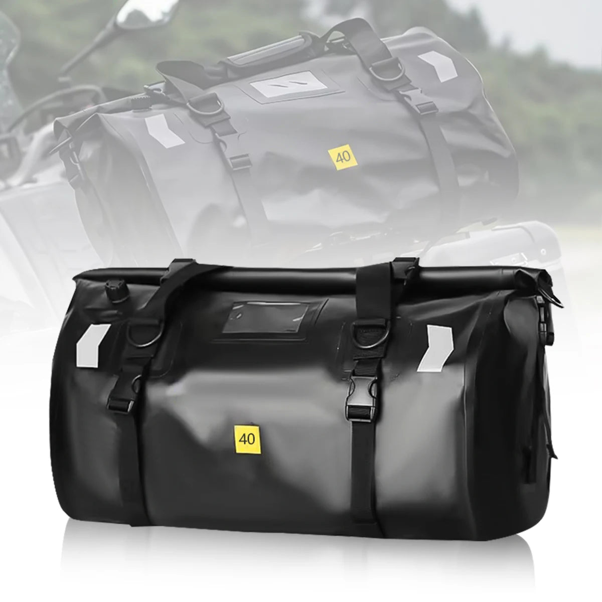 Purilite Select | Universal Motorcycle Waterproof Tail Bag | Back Seat Luggage | 40L / 66L Travel Pack