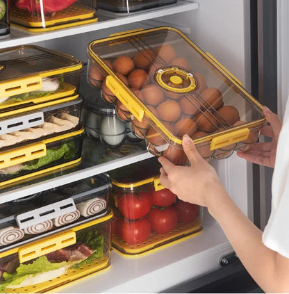 Purilite Select 1PCS Timekeeping Kitchen Fridge Organizer Storage Box | Thickened Food Pantry Drawer Container | Refrigerator Storage Tool