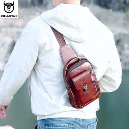 Purilite Select Mens Genuine Leather Crossbody Bag