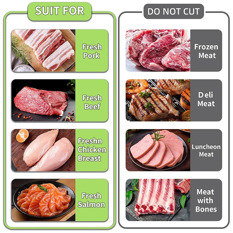 Purilite Select Adjustable Stainless Steel Meat Slicer | Manual Kitchen Meat Cutter with 2mm and 4mm Thickness Control for Jerky, Fresh Meat, and Food Preparation