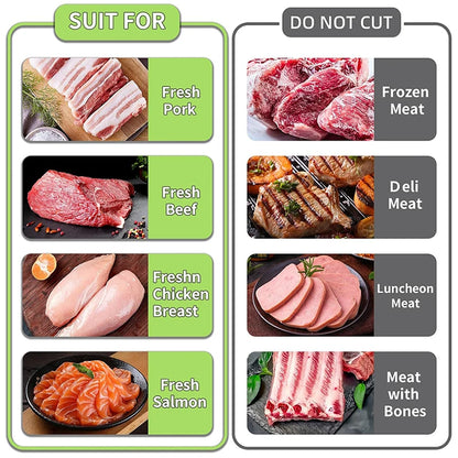 Purilite Select Adjustable Stainless Steel Meat Slicer | Manual Kitchen Meat Cutter with 2mm and 4mm Thickness Control for Jerky, Fresh Meat, and Food Preparation