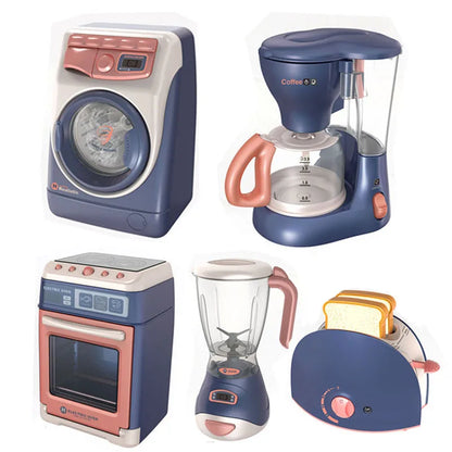 Purilite Select Kids Kitchen Play Appliance Set – Pretend Play Washing Machine, Oven, Microwave & Bread Maker Toy Set