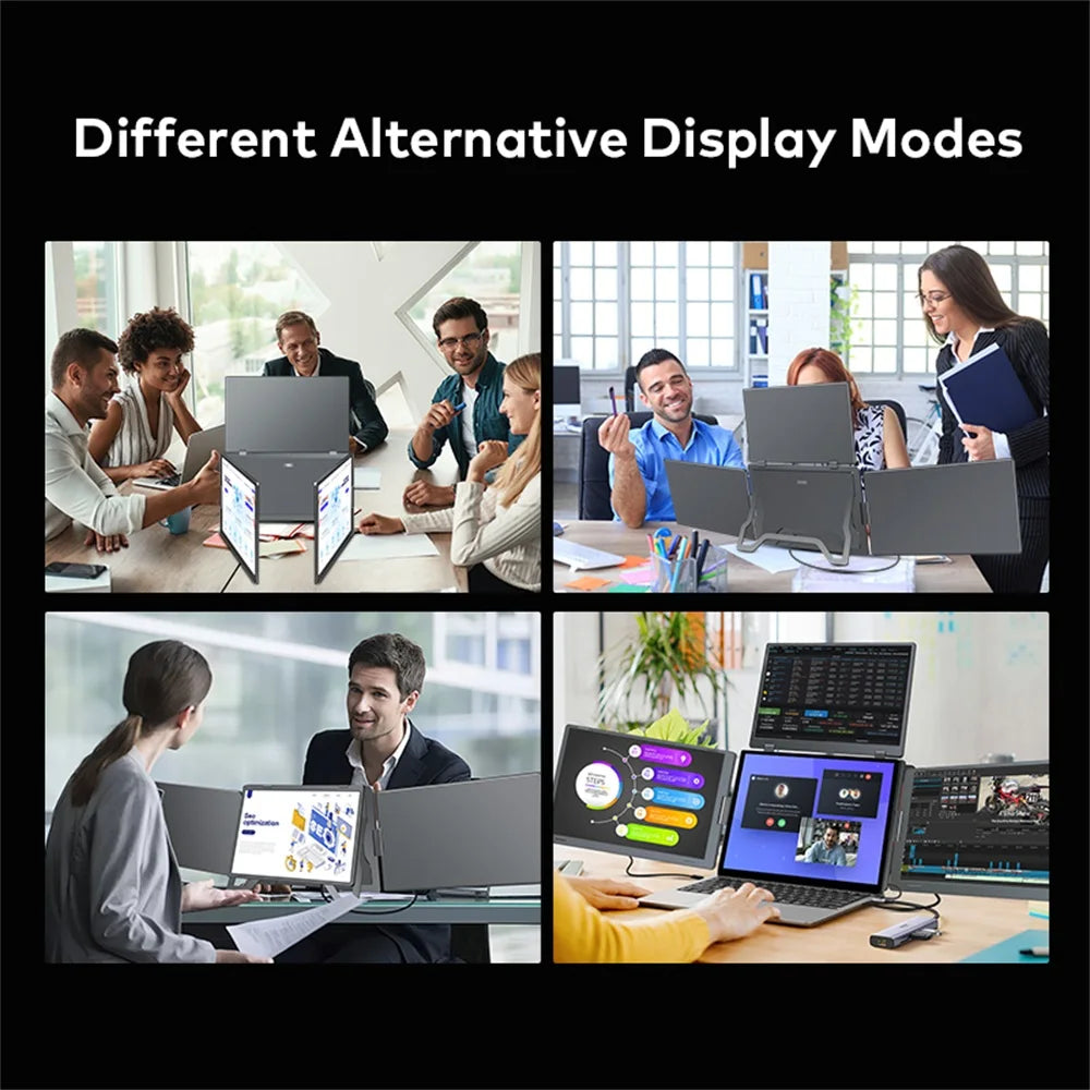 Purilite Select 15 Inch Triple Screen Laptop Monitor Extender HD IPS Portable Quad Display