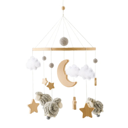 Purilite Select Wooden Baby Crib Mobile | Crochet Star Hanging Bed Bell | Nursery Rattle Decoration | Newborn Comfort Toy