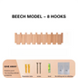 Purilite Select Creative Wall Mounted Wood Coat Rack | Piano Key Shaped 8 Hooks | Hats and Jacket Organizer | Entry Door and Home Decor