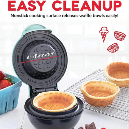 Purilite Select Waffle Bowl Maker Machine | 110–220V Electric Breakfast Dessert Maker | Ice Cream Bowl & Egg Roll Appliance