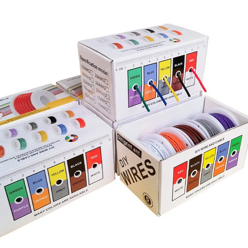 Purilite Select Silicone Tinned Copper Wire Kit 16AWG 17AWG 18AWG 20AWG 22AWG 24AWG 26AWG 28AWG 30AWG Flexible Electrical Hook-Up Wire