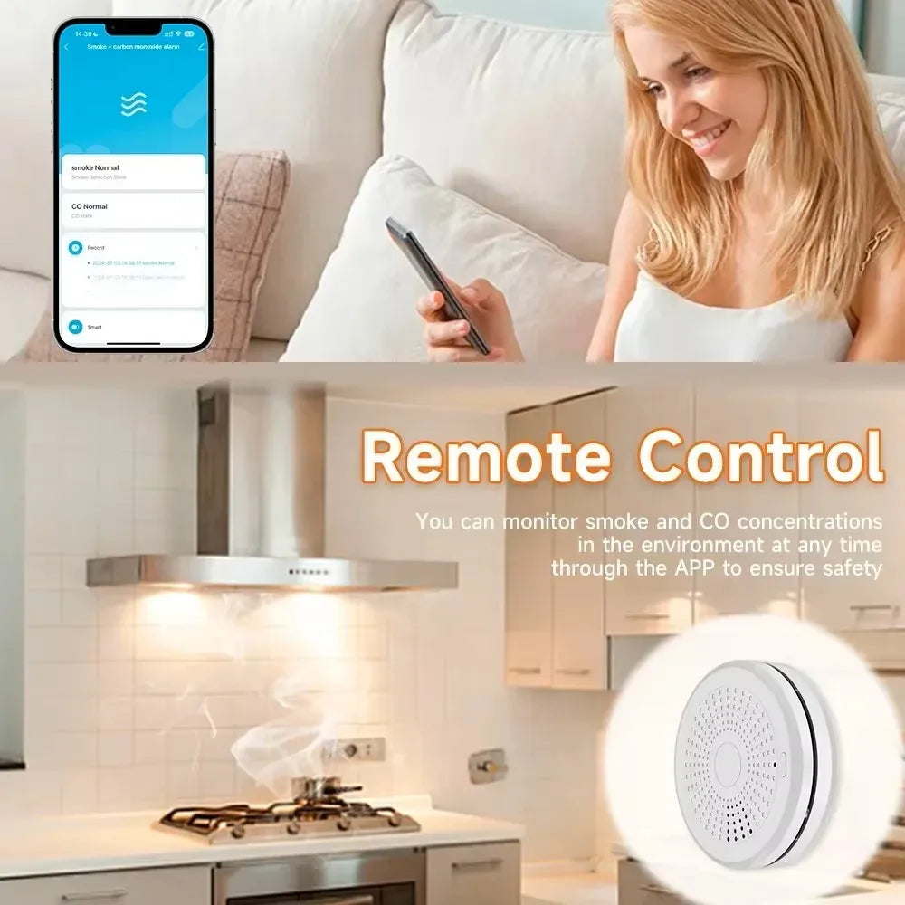 Purilite Select Smart WiFi CO & Smoke Detector | Carbon Monoxide & Smoke Alarm | App Control | 85dB Sound & Light Home Safety Sensor