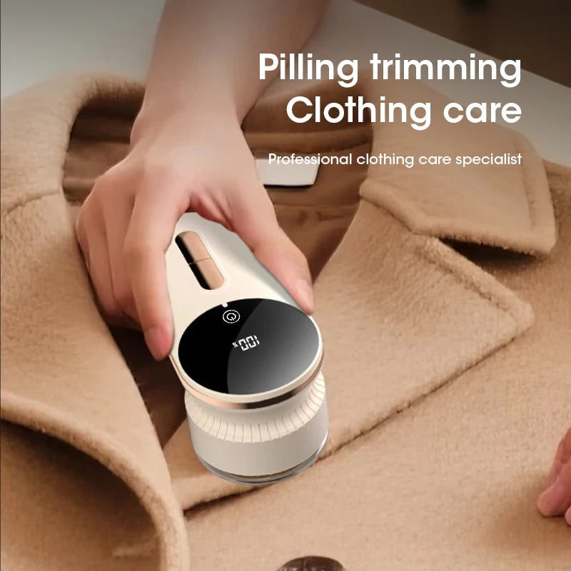 Purilite Select Smart Rechargeable Electric Fabric Shaver with Digital Display, Lint and Pilling Remover for Home Clothes Care