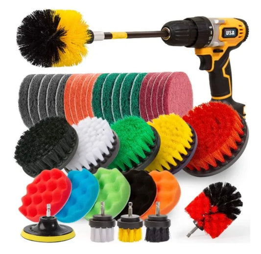 Purilite Select Electric Drill-Brush Head Kit – Power Scrubber Brush for Carpet, Bathroom, Kitchen, Car Cleaning