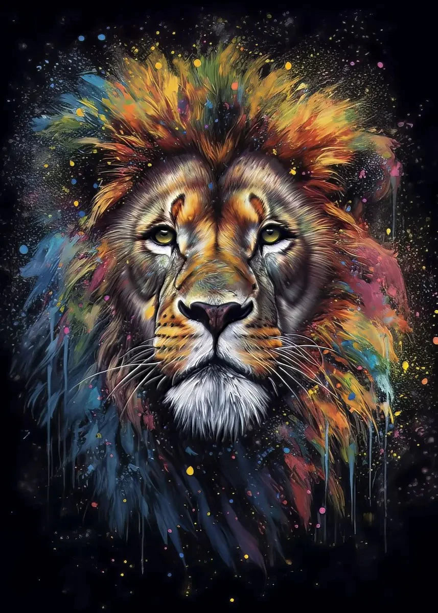 Purilite Select Lion & Tiger Animal Portrait Poster