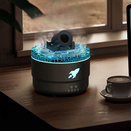 Purilite Select | Lava Mini Humidifier | 7 Colors LED Light | Cool Mist Essential Oil Diffuser | Super Quiet | 4 Timer Settings | 300ml | Office & Bedroom