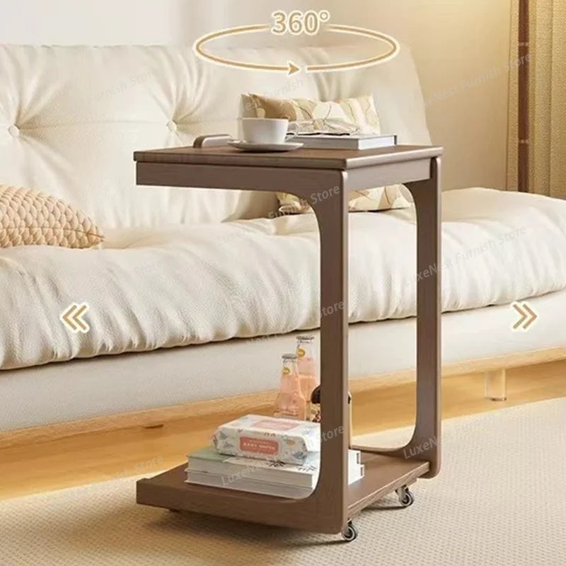 Purilite Select Aesthetic Mobile Small Coffee Table | Multi-Functional Bedside & Living Room Table | Home Furniture with Rollers