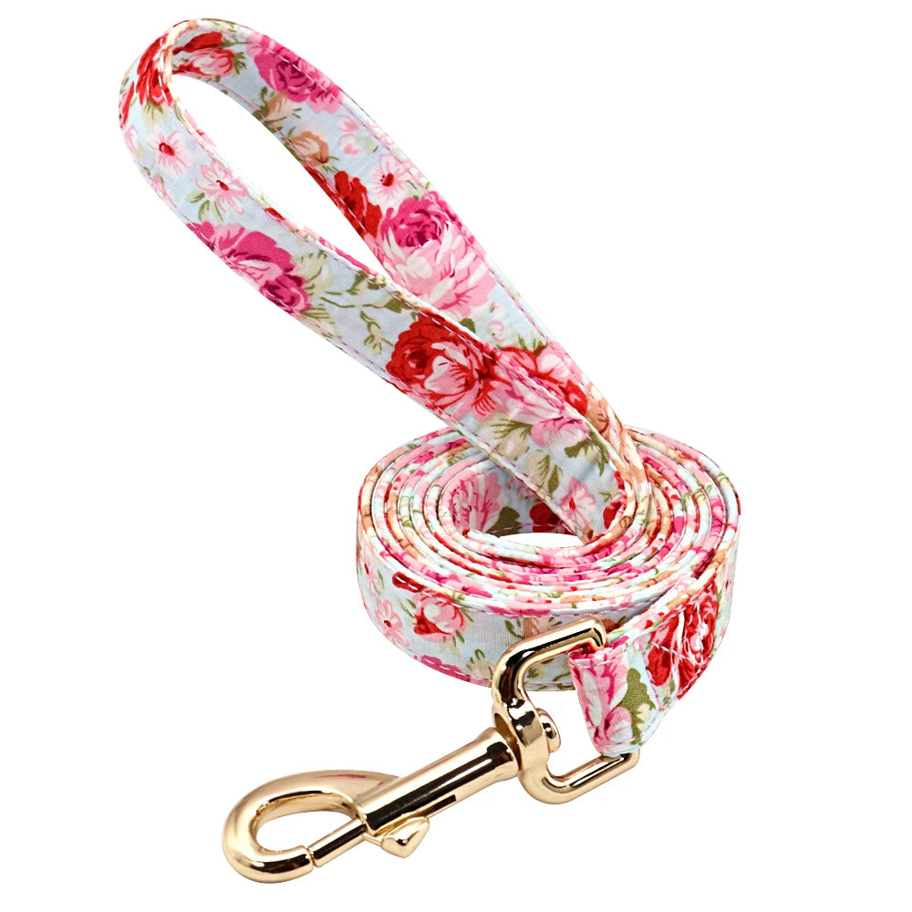 Purilite Select Personalized Floral Dog Collar and Leash Set