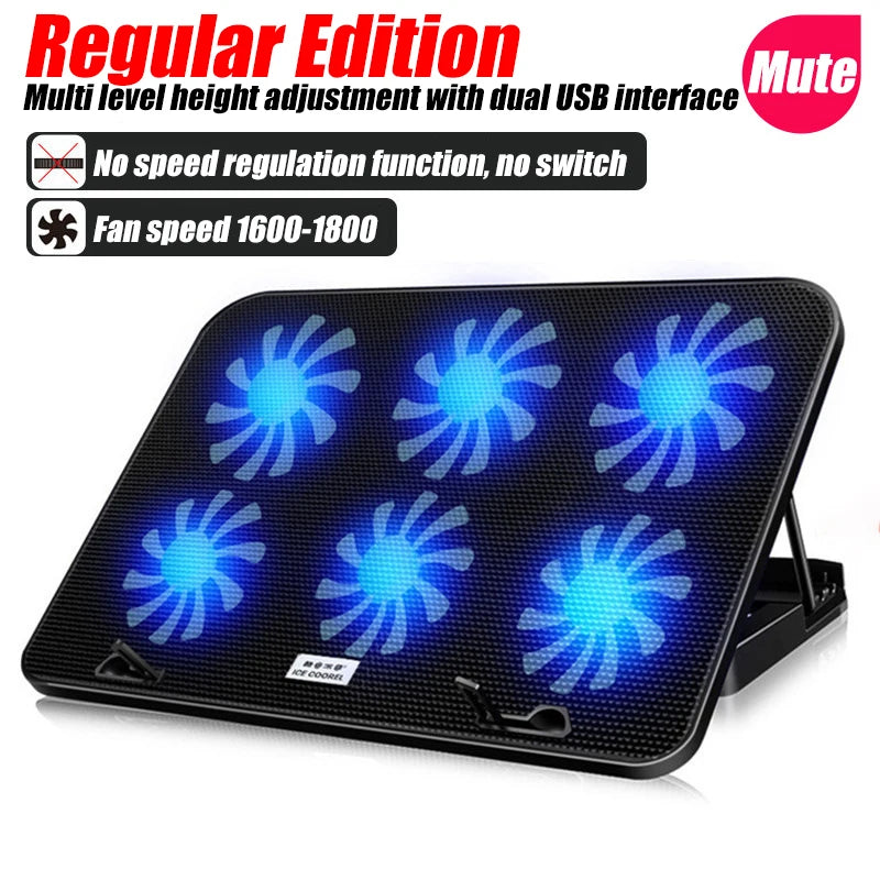 Purilite Select A9 Gaming RGB Laptop Cooler – 6-Fan RGB Cooling Pad for 13–18 Inch Laptops