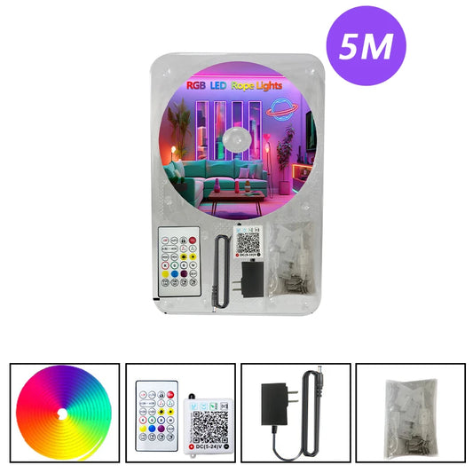 Purilite Select | DC 24V RGB LED Neon Rope Light | App Control Music Sync | Waterproof Flexible Neon Strip for Home Decor
