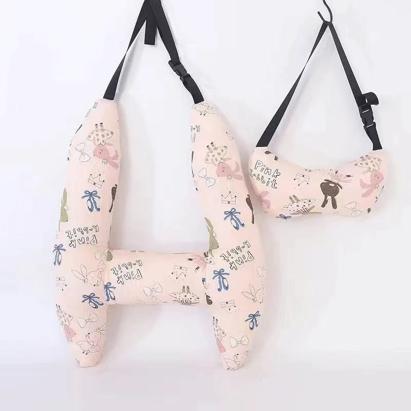 Purilite Select Car Sleeping Safety H-Shape Travel Pillow | Adjustable Head & Neck Support Cushion for Kids and Adults