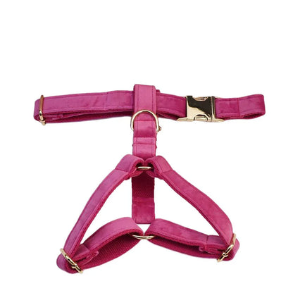 Purilite Select Rose Red Velvet Dog Collar & Leash Set