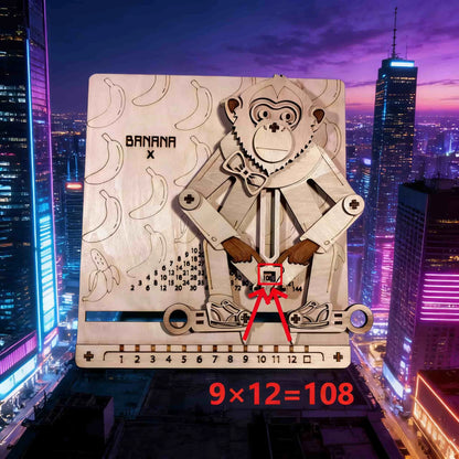 Purilite Select 3D Wooden Arithmetic Monkey Puzzle DIY Model Kit Educational Brain Teaser Home Decor Gift