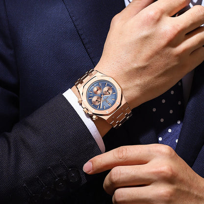 POEDAGAR 926 Original Luxury Men’s Stainless Steel Chronograph Quartz Watch
